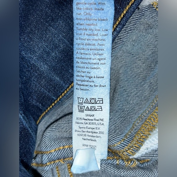 SPANX Size 1X Petite Dark Wash Skinny Shapewear Pull On Jean Leggings - Picture 11 of 13